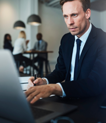 Man typing on a computer