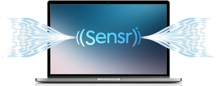 Sensr on the laptop screen